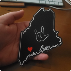 Large Deaf Maine Strong Sticker